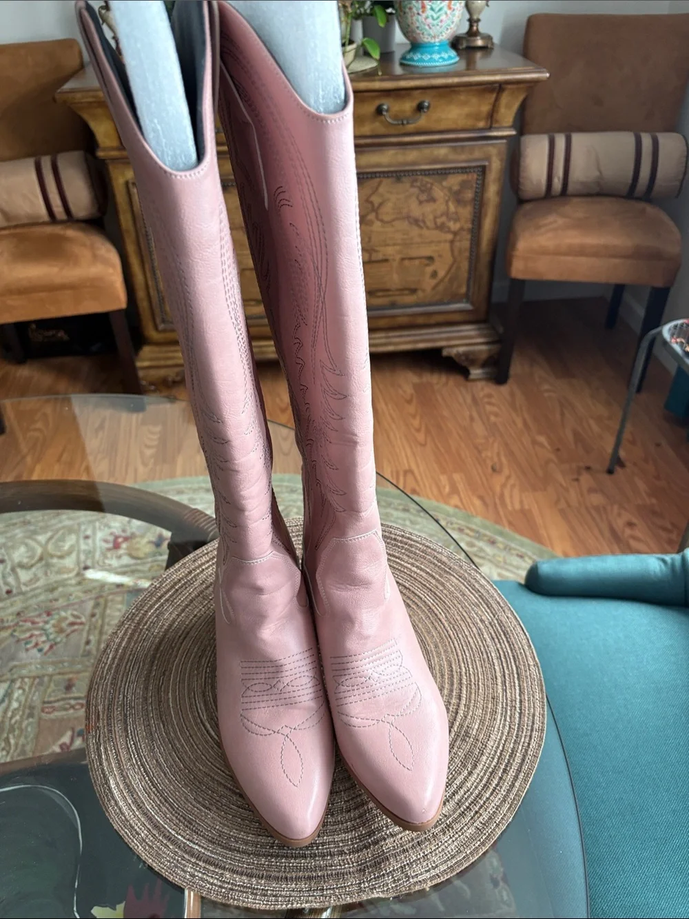 Women's Pink Knee-High Boots